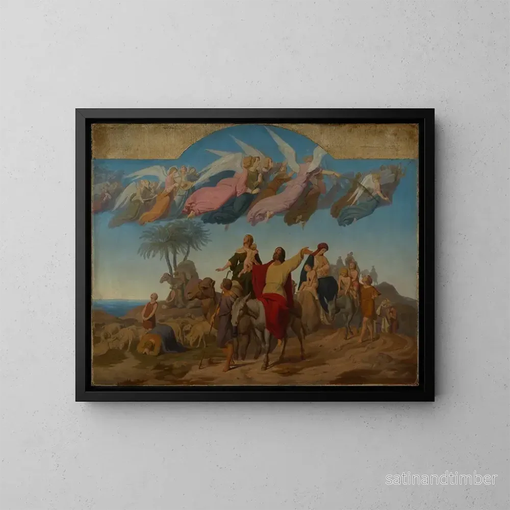 Reproduktion av målningen Le retour de Jacob dans la terre promise - Georg Pencz