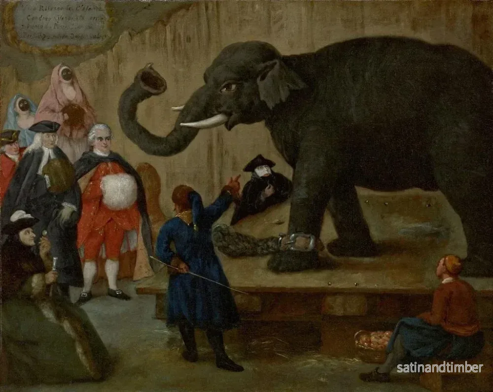 Reproduktion av målningen L'Exposition de l'Éléphant - Pietro Longhi - Bild 2