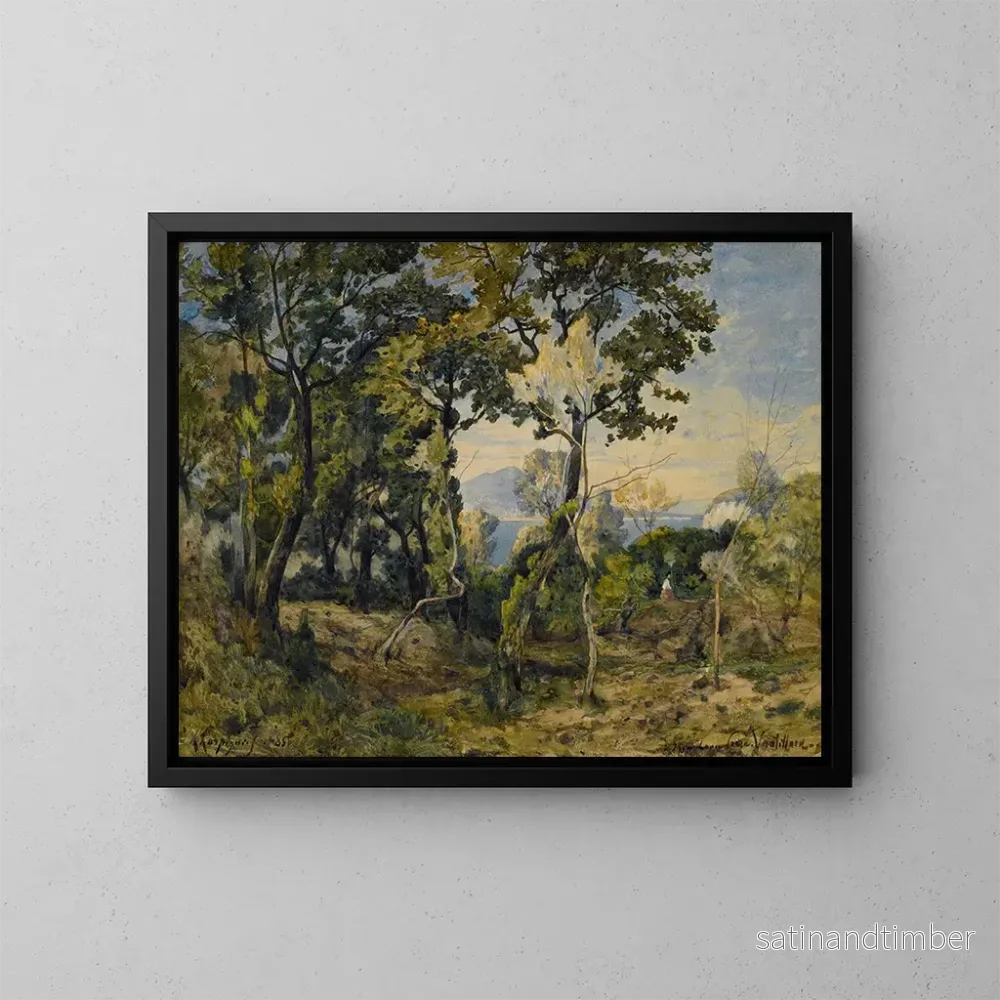 Reproduktion av målningen Villefranche - Henri-Joseph Harpignies