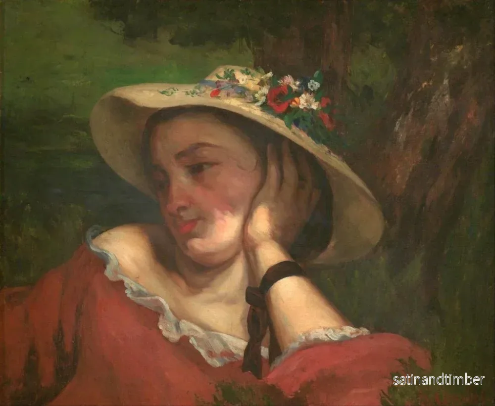 Reproduktion av målningen av unga flickor på Seine-stranden, fragment av en målning - Gustave Courbet - Bild 2