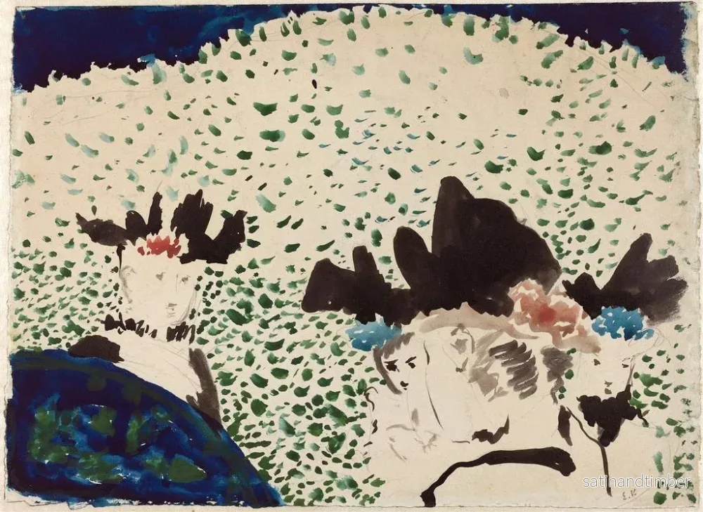 Reproduktion av målningen av fyra damer med eleganta hattar - Édouard Vuillard - Bild 2