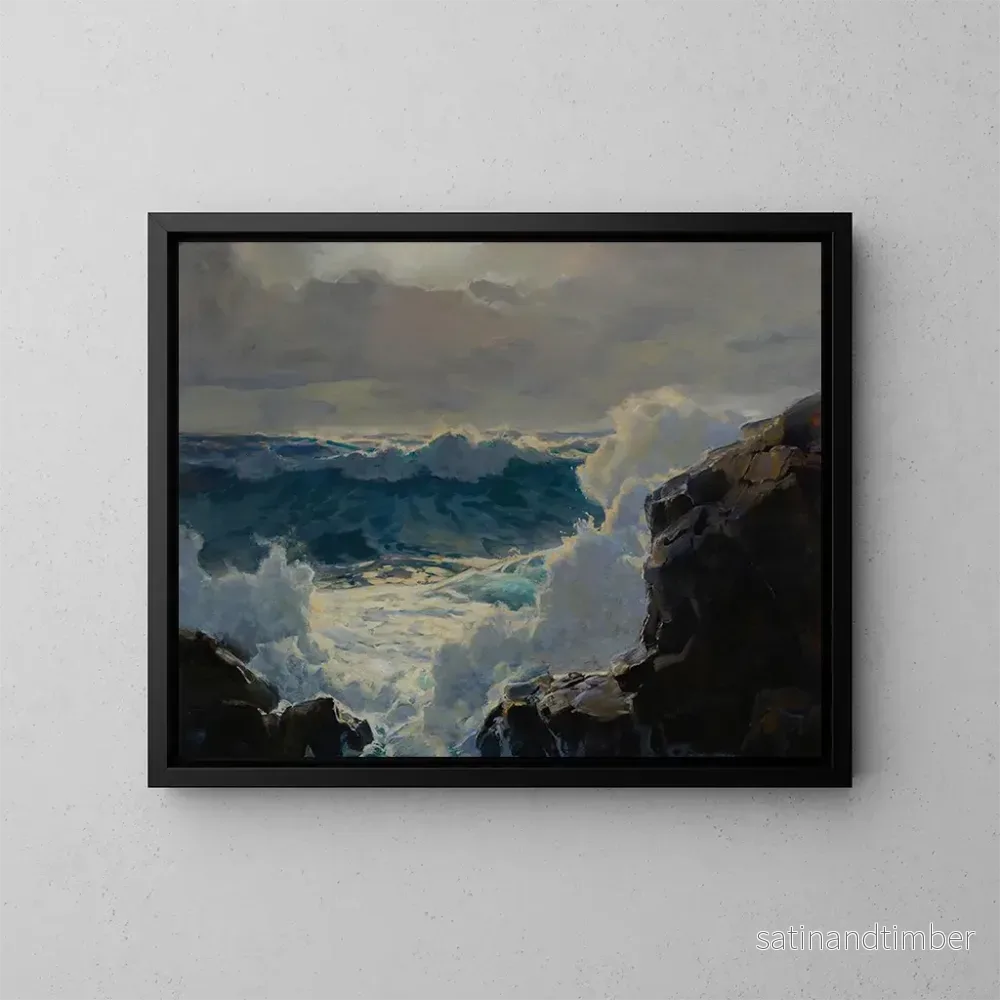 Reproduktion av målningen Vågorna som bryts - Frederick Judd Waugh