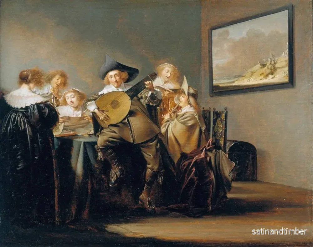 Reproduktion av målningen av Compagnie des musiciens - Pieter Codde - Bild 2