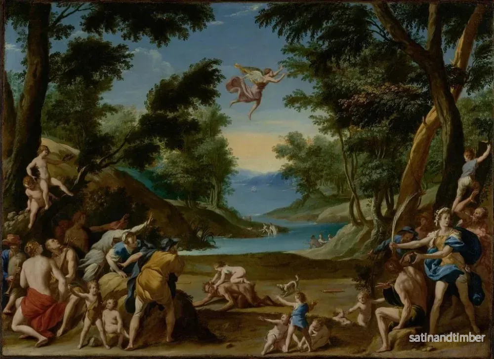 Reproduktion av målningen Cupidon och Pan - Federico Zuccaro - Bild 2