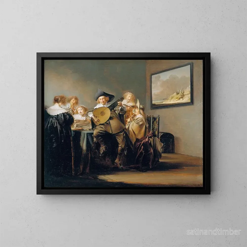 Reproduktion av målningen av Compagnie des musiciens - Pieter Codde