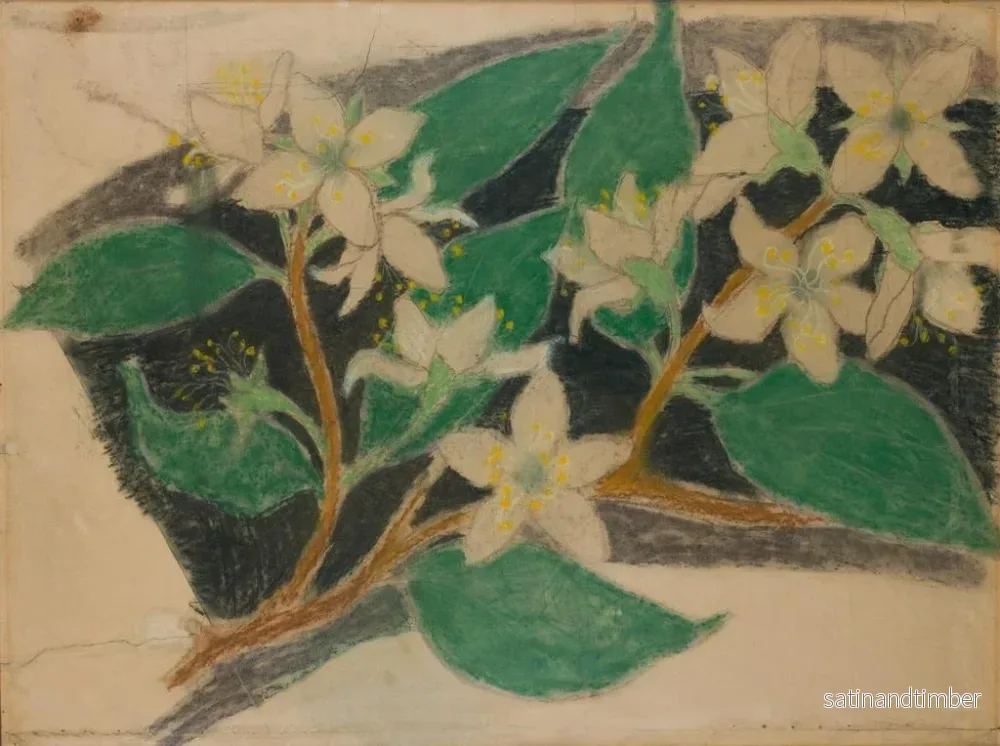 Reproduktion av målningen Blomster av liljor Projekt för en väggdekoration - Stanisław Wyspiański - Bild 2