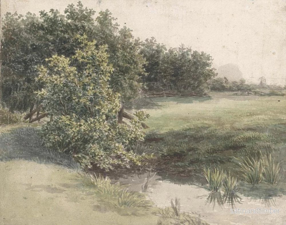 Reproduktion av målningen Landskap av poldar med dike - Gerardina Jacoba van de Sande Bakhuyzen - Bild 2