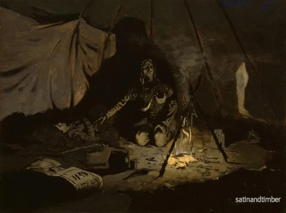 Reproduktion av målningen Les feuilles sèches ont duré plus longtemps qu'elle - Frederic Remington - Bild 2