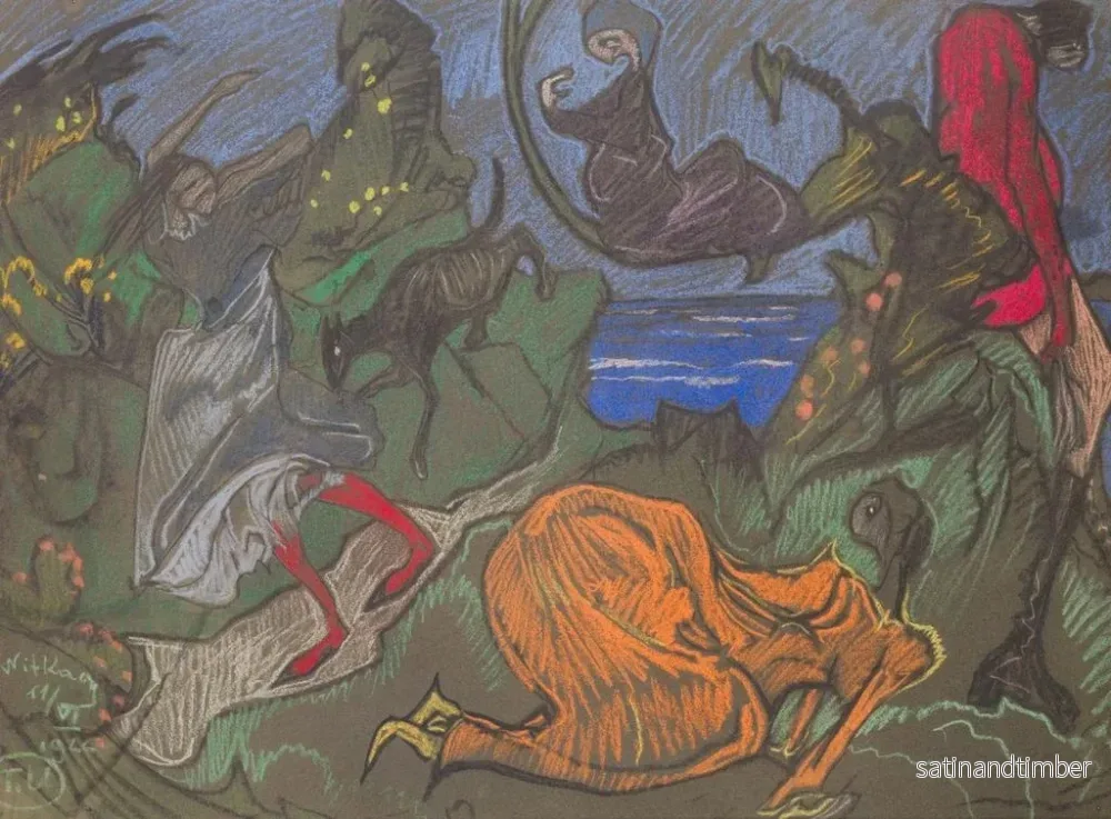 Reproduktion av målningen Komposition med rörliga figurer - Stanisław Ignacy Witkiewicz - Bild 2