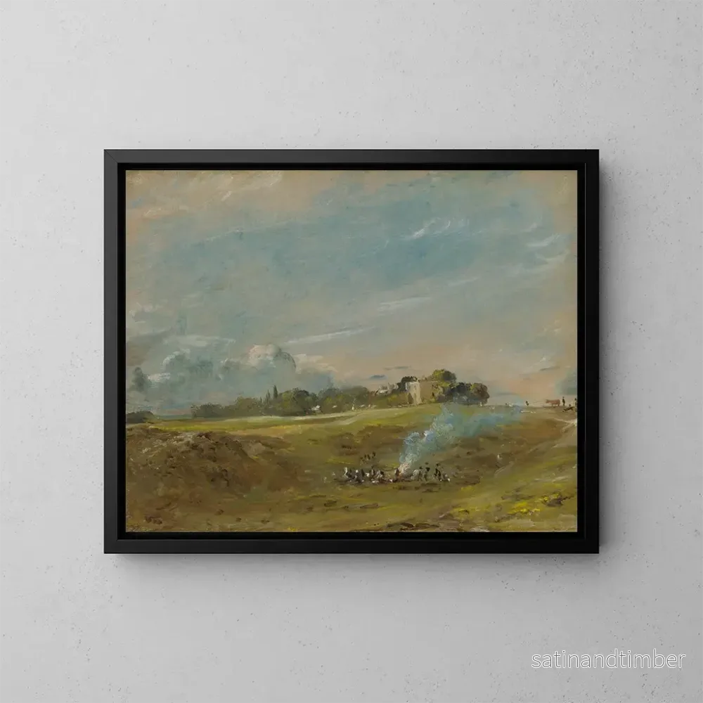 Reproduktion av tavlan Hampstead Heath med en bålfyr – John Constable Reproduktion av tavlan Hampstead Heath med en bålfyr – John Constable