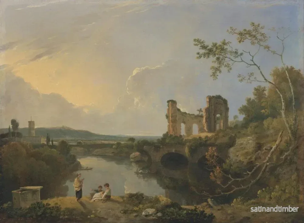 Reproduktion av målningen Landskap Italien på morgonen - Richard Wilson - Bild 2