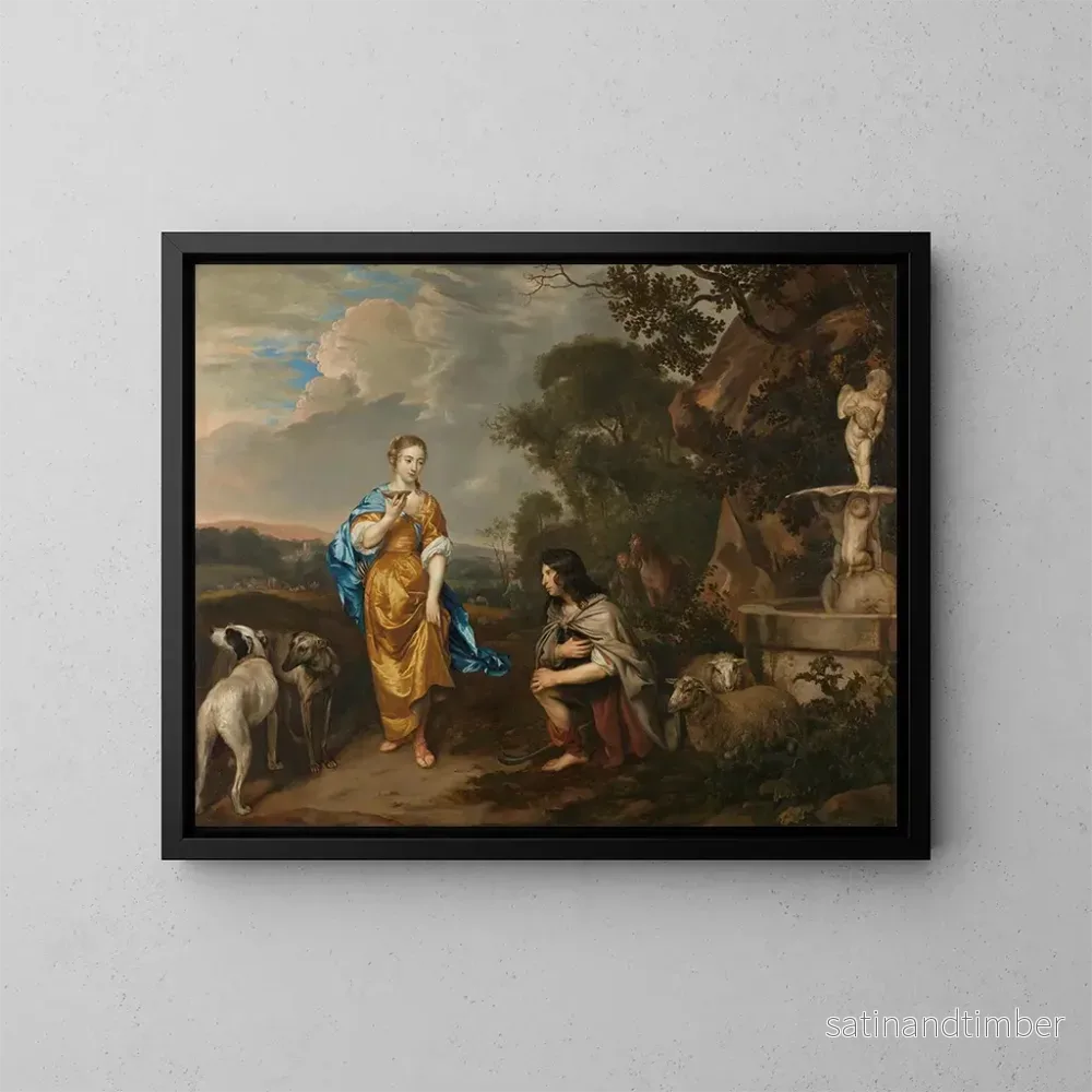 Reproduktion av målningen Dubbelporträtt av ett ungt par i Granida och Daiphilo - Jan Mijtens