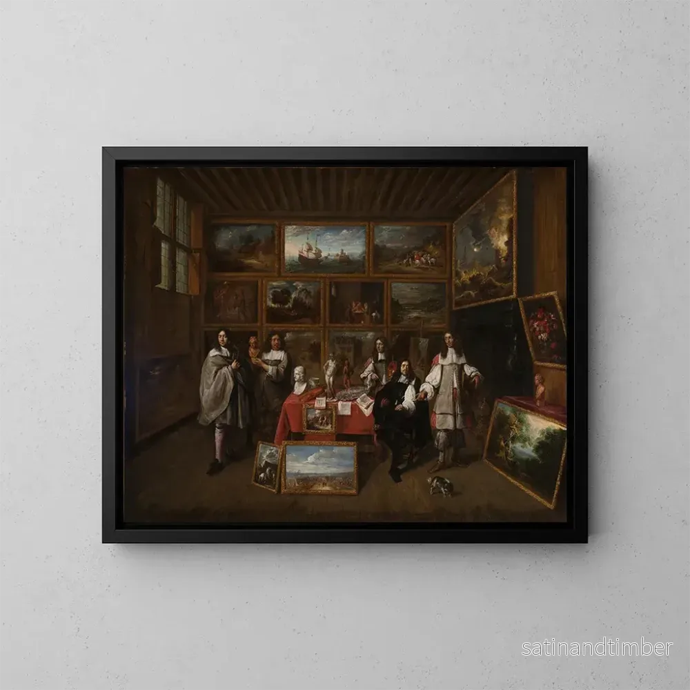 Reproduktion av målningen En konstgalleri av målningar - Gillis van Tilborgh