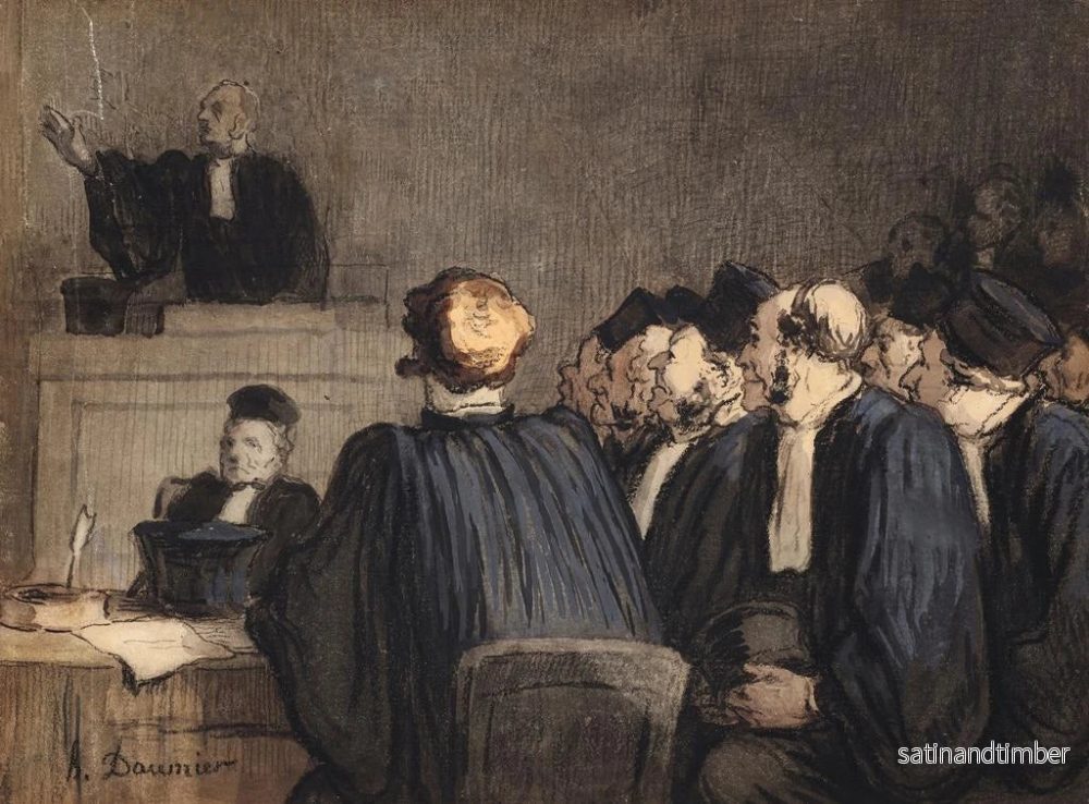 Reproduktion av målningen av domstols scen - Honoré Daumier - Bild 2