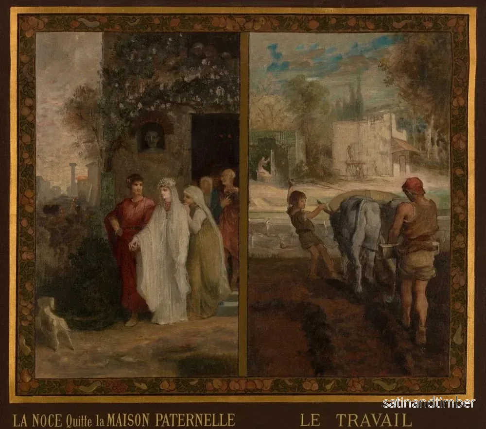 Reproduktion av målningen La Noce quitte la maison paternelle - Émile Lévy - Bild 2
