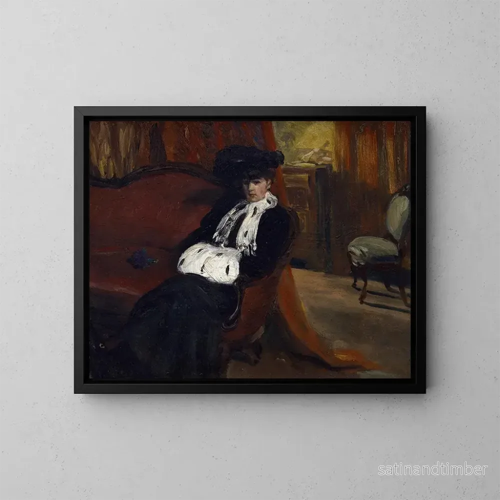 Reproduktion av målningen Le manchon d'hermine - William James Glackens