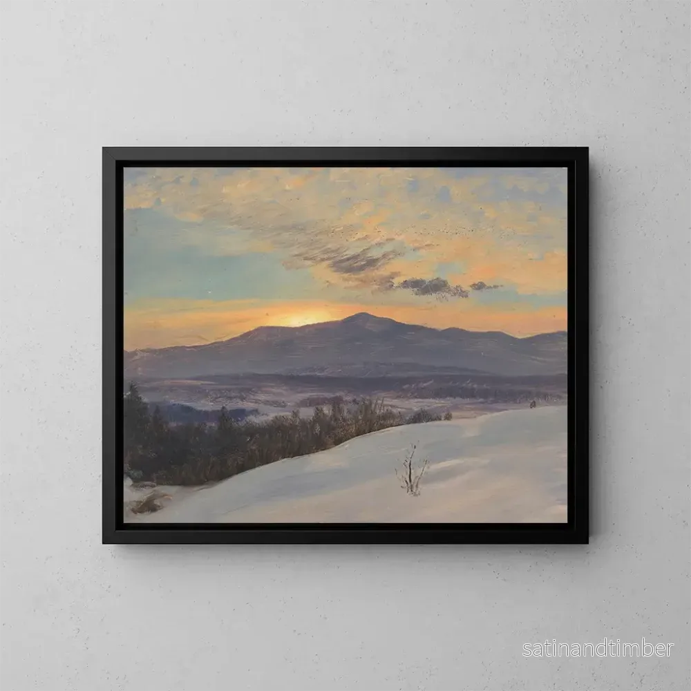 Reproduktion av målningen Solnedgång över Hudson-dalen på vintern - Frederic Edwin Church