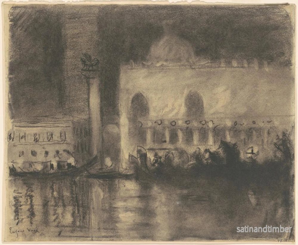 Reproduktion av målningen Souvenir de Venise, le Palais des Doges et la Piazzetta - Eugène Vail - Bild 2