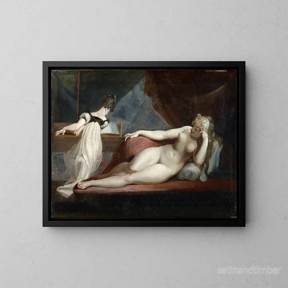 Reproduktion av målningen Nu liggande och kvinna vid piano - Henry Fuseli