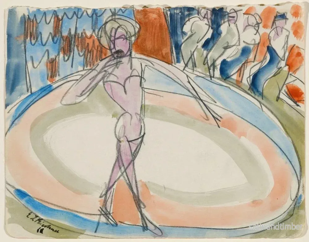 Reproduktion av målningen av dansande kvinna på kabaré - Ernst Ludwig Kirchner - Bild 2