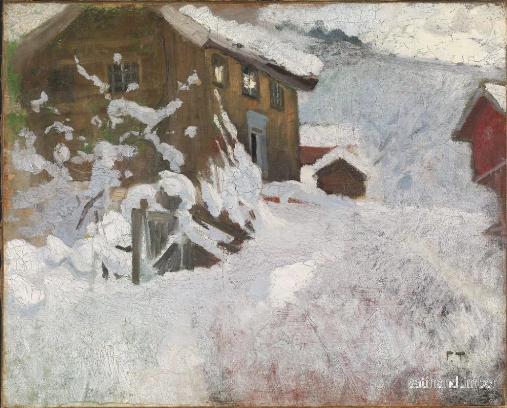 Reproduktion av målningen av norsk vinter - Frits Thaulow - Bild 2