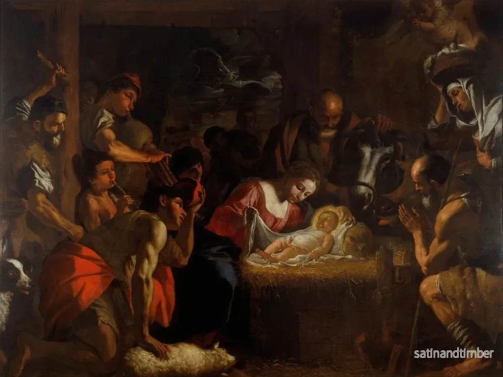 Reproduktion av målningen L'Adoration des bergers - Mattia Preti - Bild 2