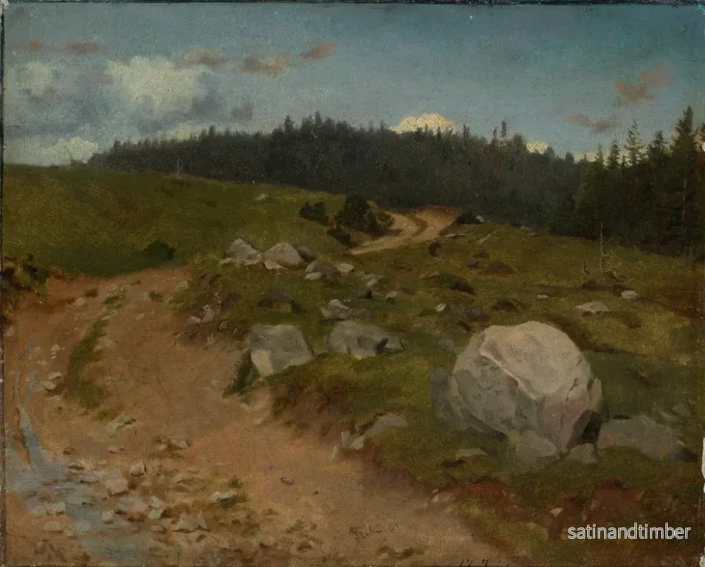 Reproduktion av målningen Väg av stenig stig vid skogsbryn - Hans Thoma - Bild 2
