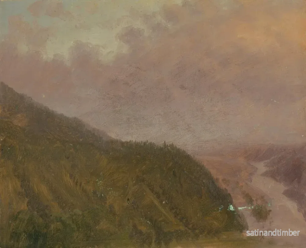 Reproduktion av målningen Vallée vy från toppen av en hög kulle i Europa - Frederic Edwin Church - Bild 2