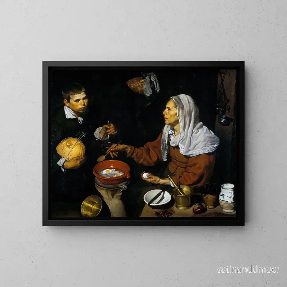 Reproduktion av målningen En gammal kvinna som lagar ägg - Diego Velázquez