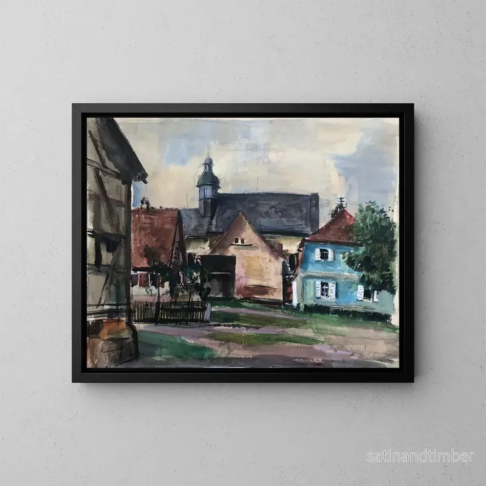 Reproduktion av målningen Maison à Franken, Burgellern slott i Bamberg-distriktet - Otto Geigenberger
