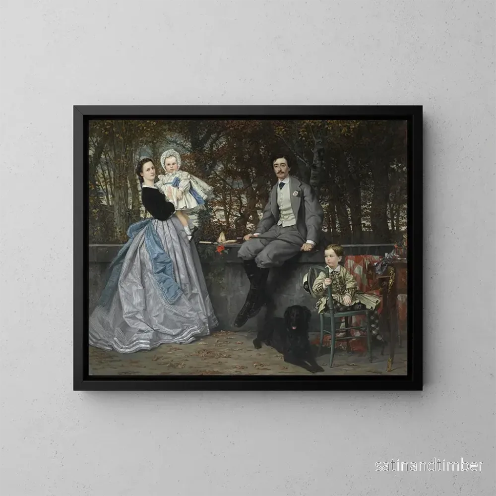 Reproduktion av målningen Porträtt av markisen och markisen av Miramon och deras barn - James Tissot