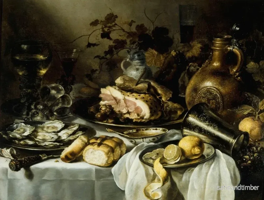 Reproduktion av målningen av naturtavla med skinka - Pieter Claesz - Bild 2