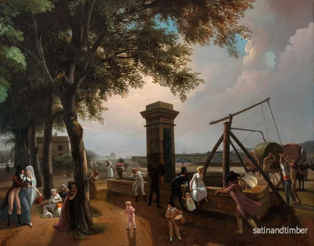 Reproduktion av målningen La Pompe Marchande du Cours la Reine - Jean-Baptiste Bizard - Bild 2