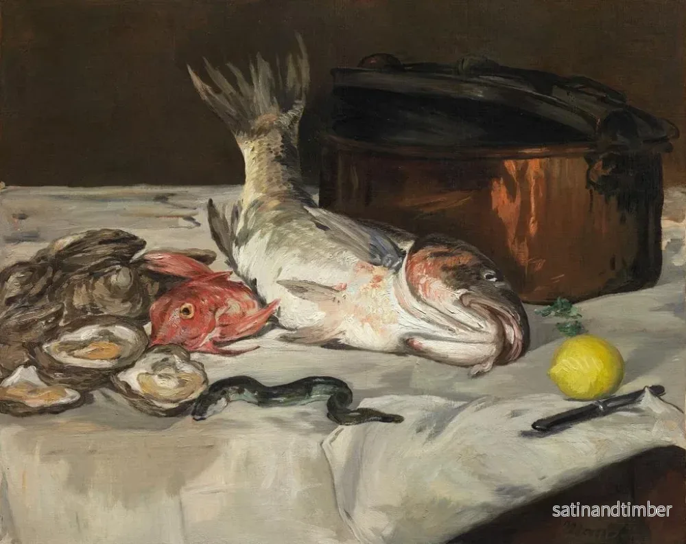 Reproduktion av målningen Naturtavla med fisk - Édouard Manet - Bild 2