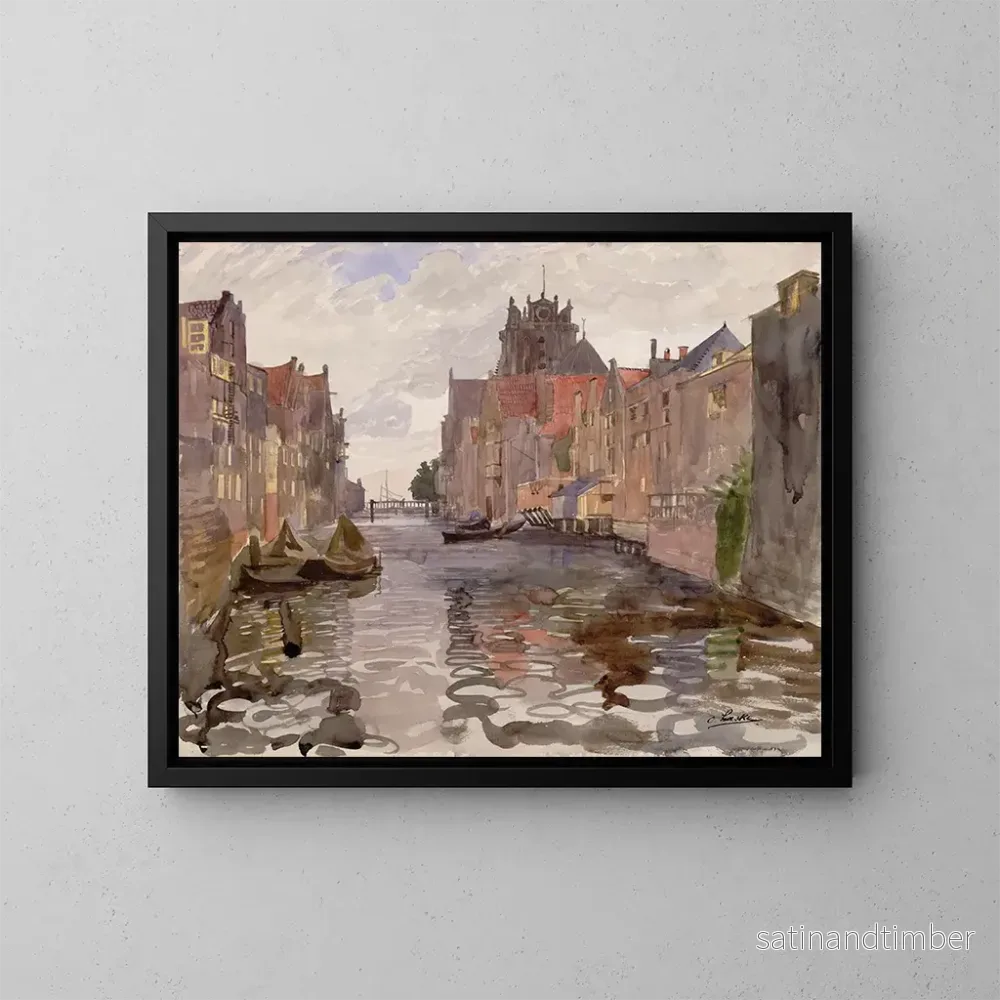 Reproduktion av målningen Canal à Dordrecht – Oskar Laske Reproduktion av målningen Canal à Dordrecht – Oskar Laske