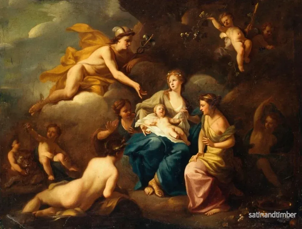 Reproduktion av målningen La Naissance de Bacchus - Pierre-Jacques Cazes - Bild 2