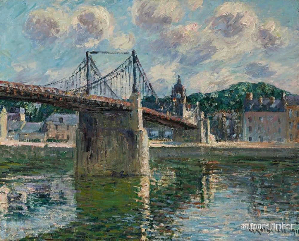 Reproduktion av målningen Le Pont suspendu Delbeuf - Gustave Loiseau - Bild 2