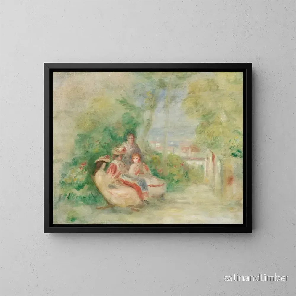 Reproduktion av målningen unga kvinnor i en trädgård - Pierre-Auguste Renoir