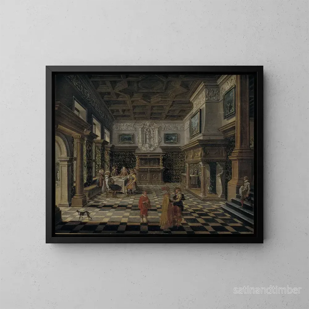 Reproduktion av målningen inomhus renässanslyx med en bankett – Bartholomeus van Bassen Reproduktion av målningen inomhus renässanslyx med en bankett – Bartholomeus van Bassen
