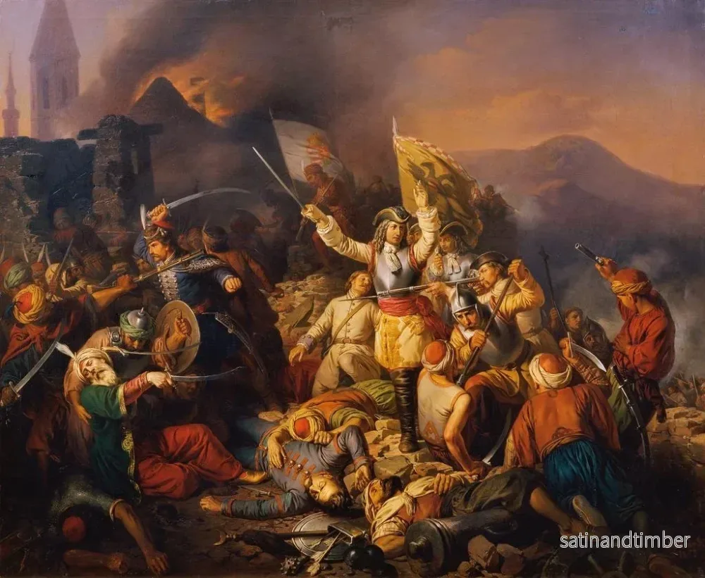 Reproduktion av målningen La reconquête d'Ofen des mains des Turcs en 1686 - József von Molnár - Bild 2