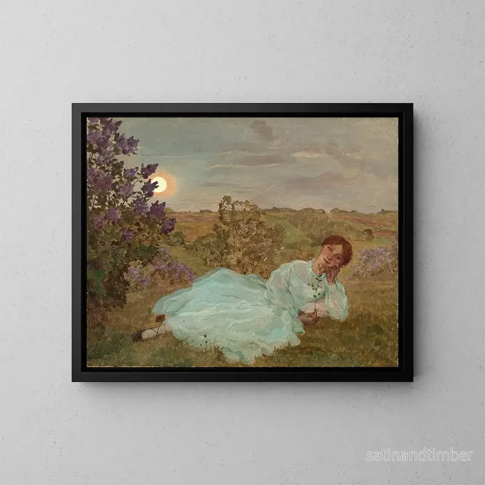 Reproduktion av målningen Repos vid skymningen - Konstantin Andreevich Somov