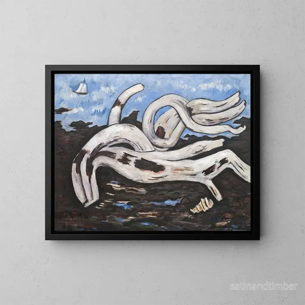 Reproduktion av målningen av flytande trä på Bagaduce – Marsden Hartley Reproduktion av målningen av flytande trä på Bagaduce – Marsden Hartley