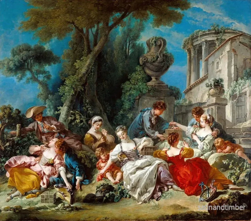 Reproduktion av målningen Les Attrapeurs d'oiseaux - François Boucher - Bild 2