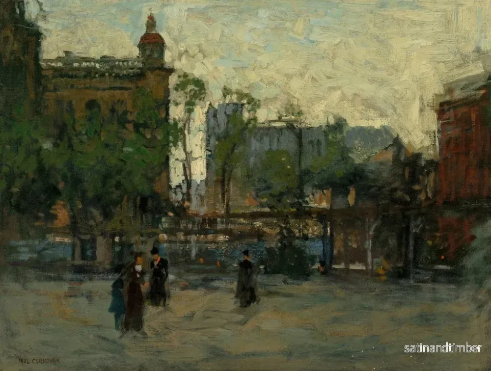 Reproduktion av målningen Empire de soirée, park i New York - Paul Cornoyer - Bild 2