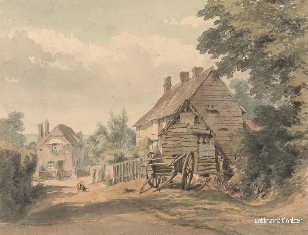 Reproduktion av målningen En gata i en landsbygd - William Henry Hunt - Bild 2