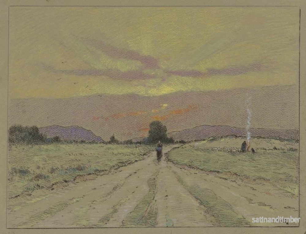 Reproduktion av målningen Väg vid solnedgången - Marie-Joseph Léon Clavel Iwill - Bild 2