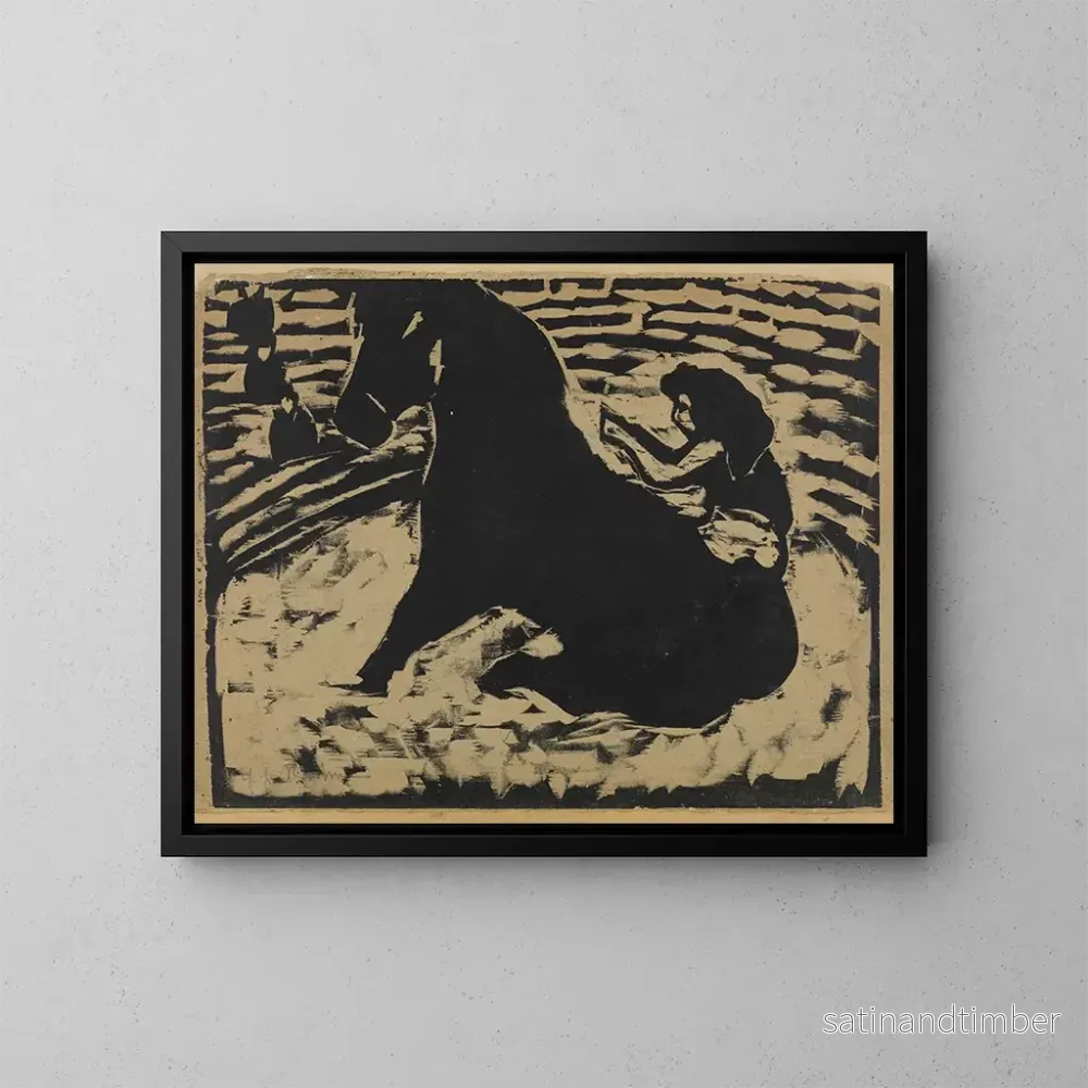 Reproduktion av målningen Cavalière de cirque sur poney noir - Ernst Ludwig Kirchner