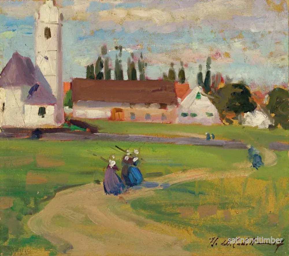 Reproduktion av målningen av figurer på en landsväg - Francis Campbell Boileau Cadell - Bild 2