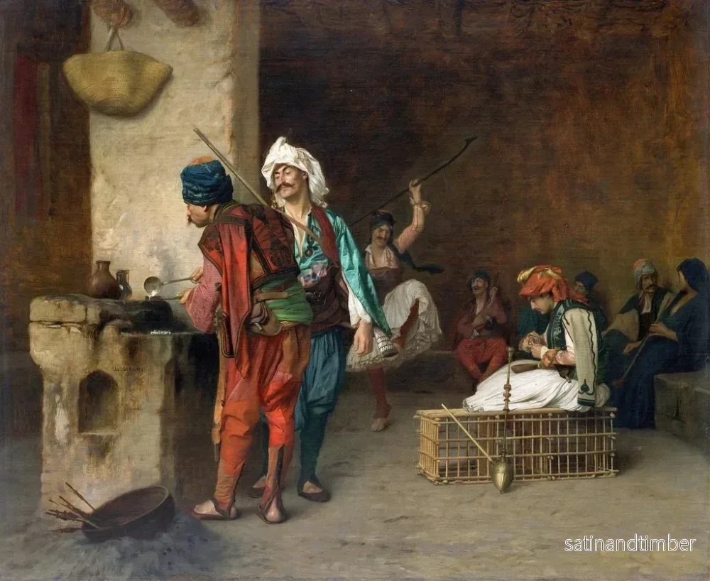 Reproduktion av målningen Café House i Kairo, kulor - Jean-Léon Gérôme - Bild 2