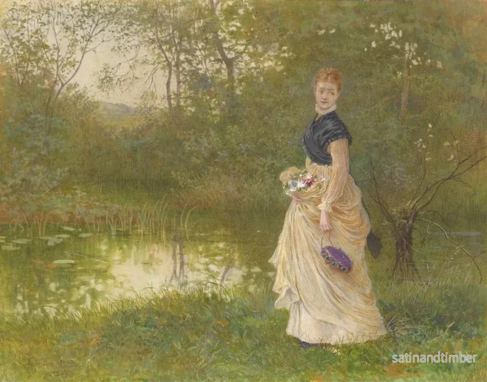 Reproduktion av målningen bredvid lotusblomsdammen - Henry Towneley Green - Bild 2